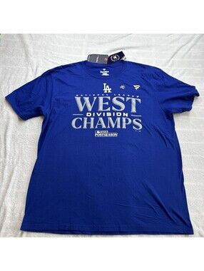 NWT LA Dodgers 2023 West Division Champs Mens T-Shirt XLBlue Fanatics